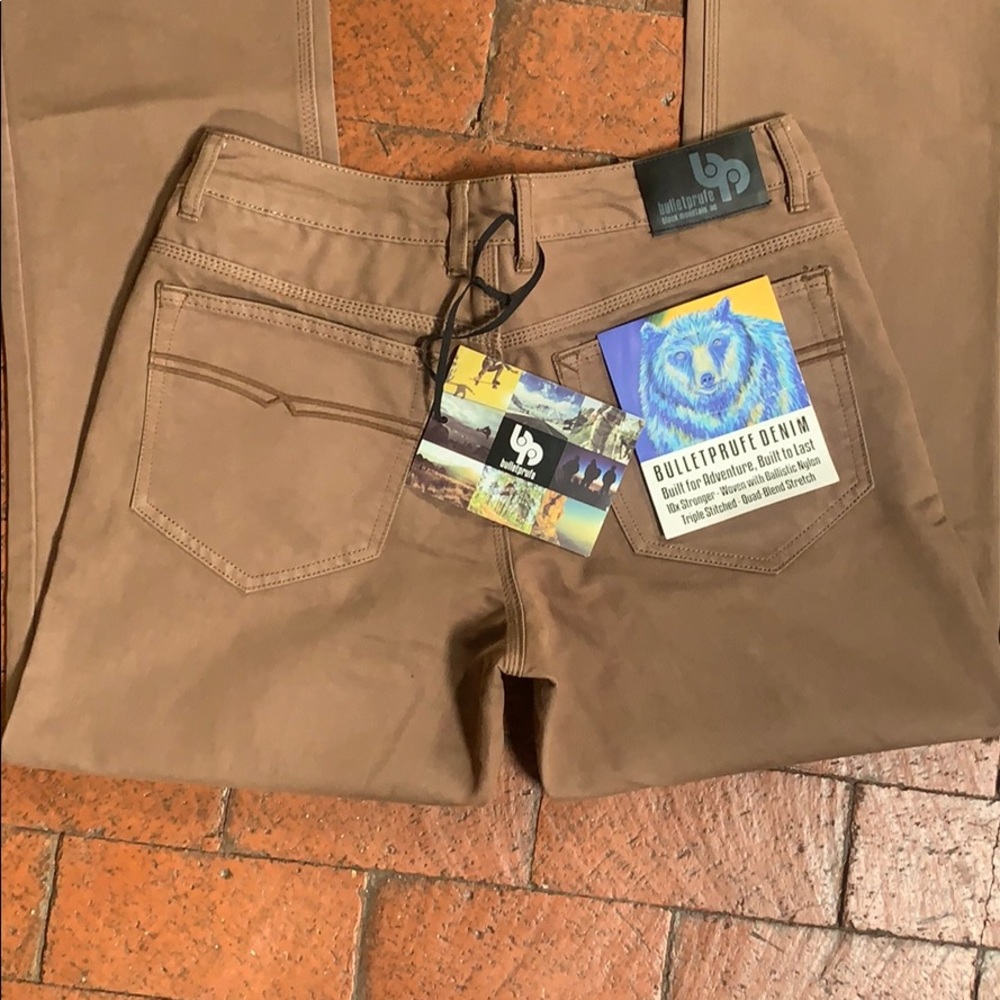 Bulletprufe Denim Men’s Jeans in Tobacco Brown - Picture 3 of 4